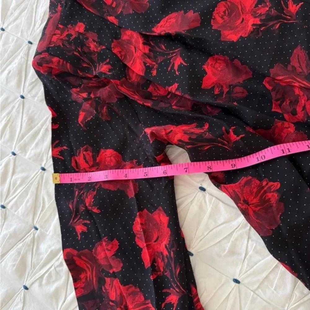 The Kooples Black w/ Red & White Floral Dot Print Silk Blouse Sz S NWT $365 - Picture 11 of 14